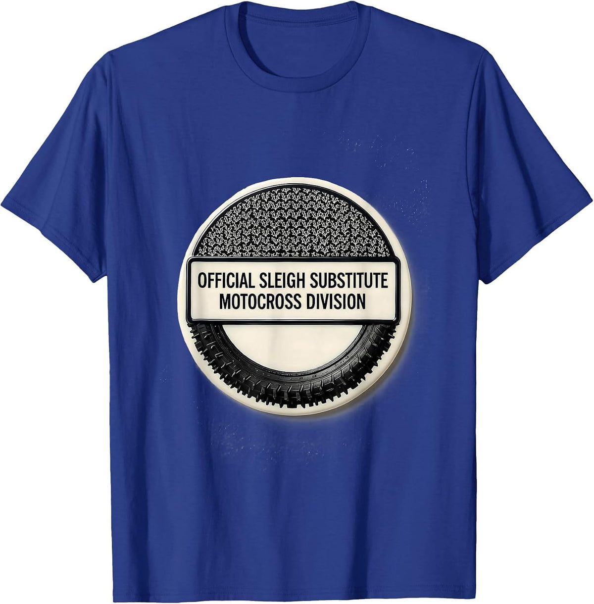 Official Sleigh Substitute Motocross Division Biker T-Shirt - Royal Blue