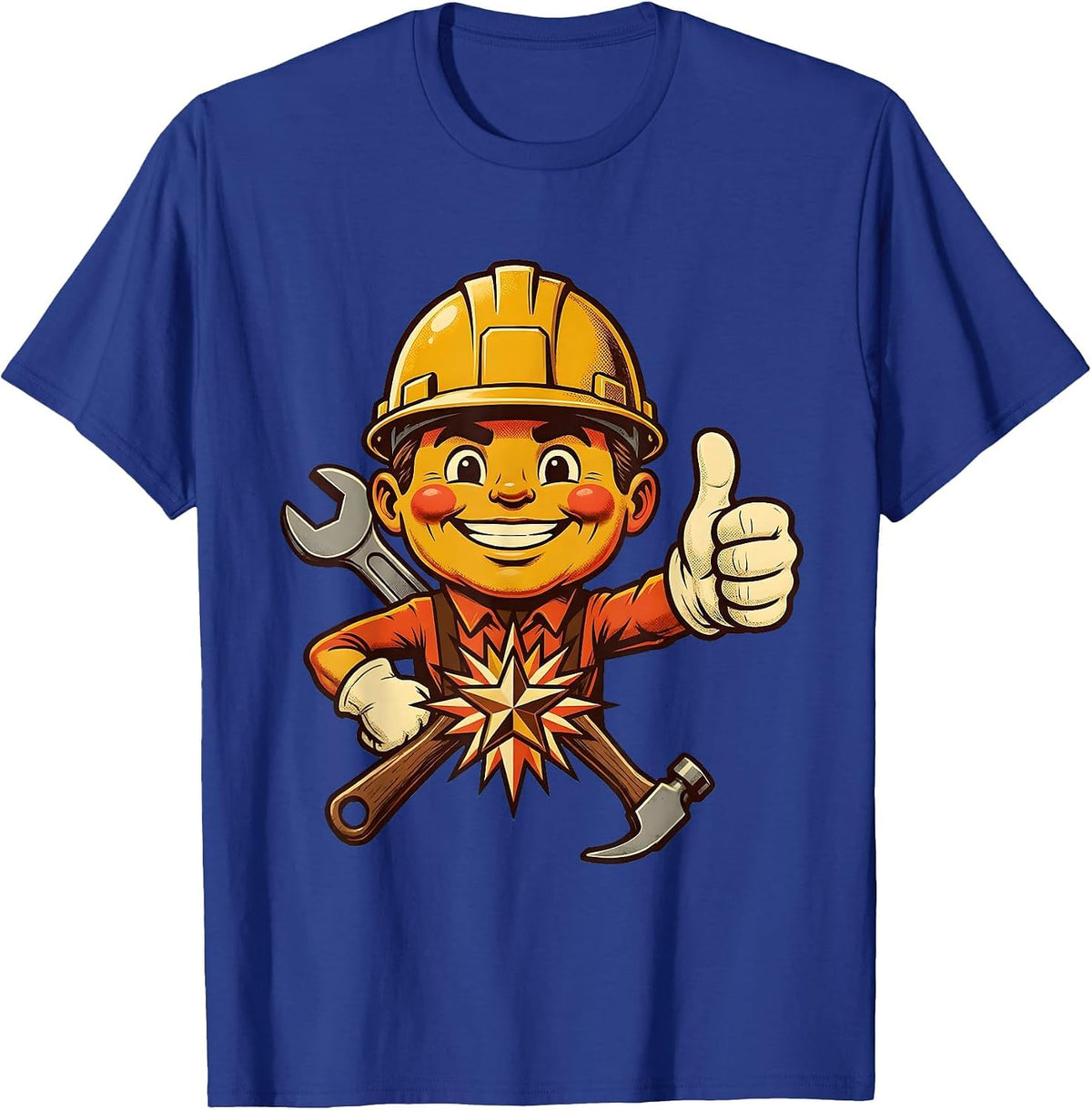 Labor Day Hard Hat Crossed Tools Graphic T-Shirt - Royal Blue