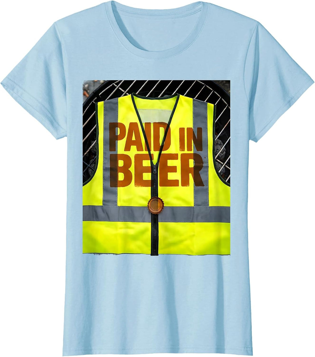 Paid In Beer Funny Labor Day Cookout Beer Humor T-Shirt - Baby Blue