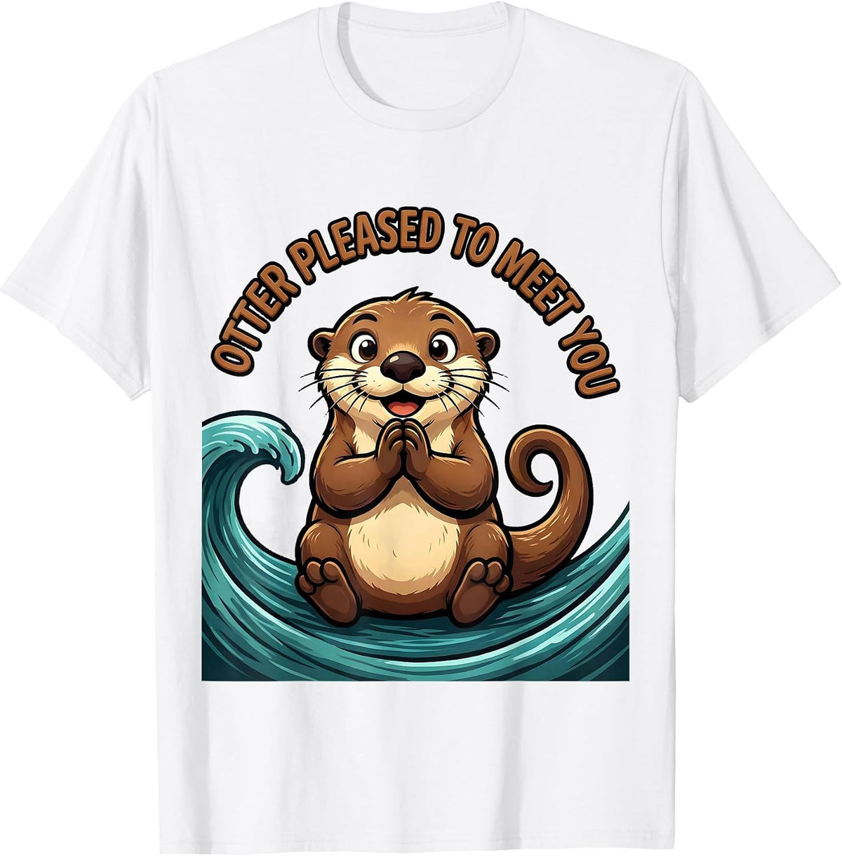 Men's Otter Pleased To Meet You Funny Otter Lover Gift For Animal T-Shirt - White