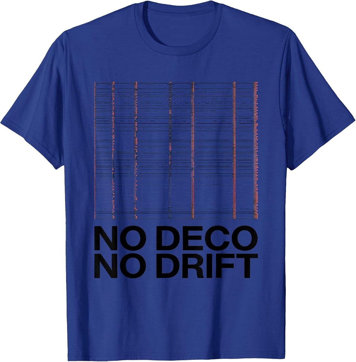 No Deco No Drift Swiss International Scuba Diving T-Shirt - Royal Blue