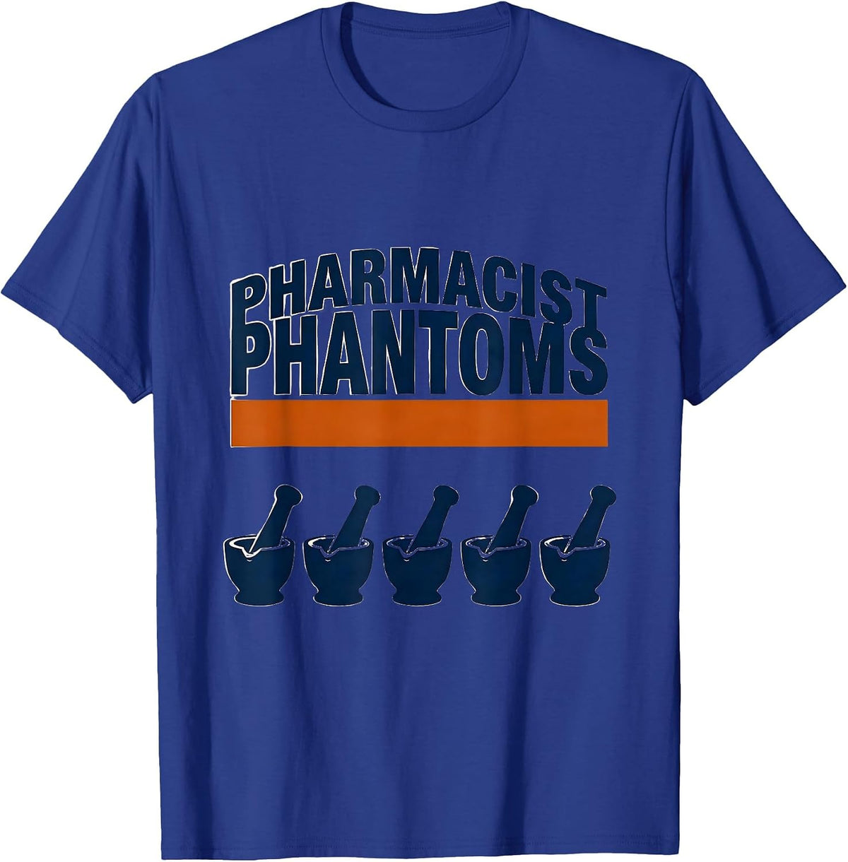 Men's Pharmacist Phantoms Sports Halloween Pharmacy Crew Halloween T-Shirt - Royal Blue