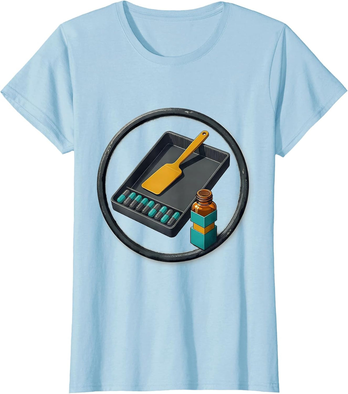 Counting Tray Pharmacy Tech Midcentury Modern T-Shirt - Baby Blue