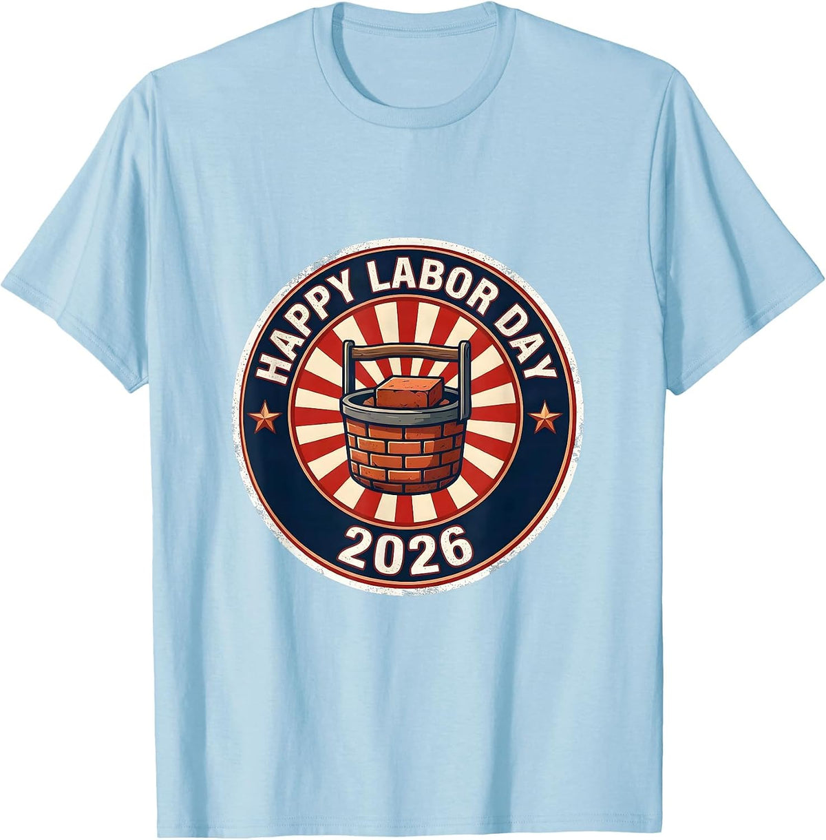 Men's Happy Labor Day 2026 Patriotic Union Pride Worker T-Shirt - Baby Blue