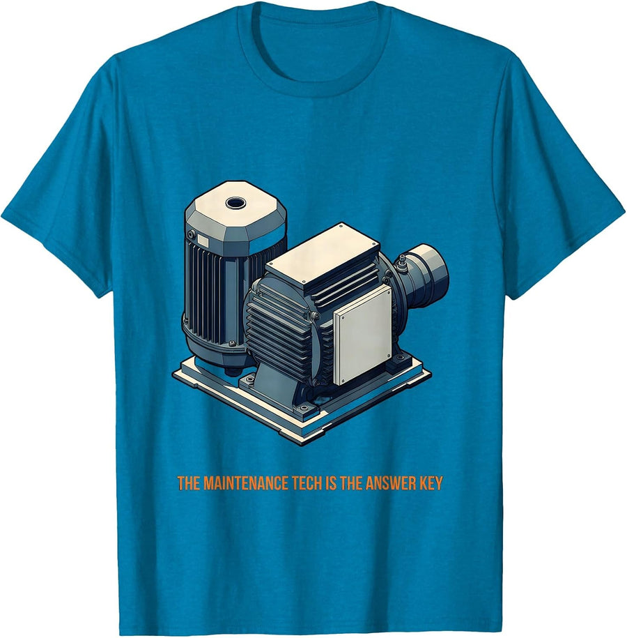The Maintenance Tech Is The Answer Key Funny HVAC Technician T-Shirt - Sapphire Blue