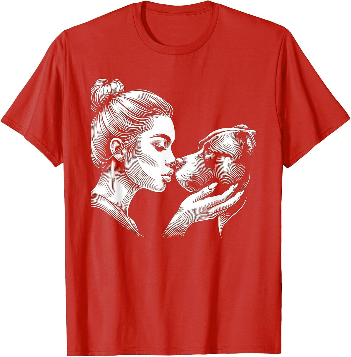 Staffordshire Bull Terrier Dog Mom Women Mother's Day T-Shirt - Red
