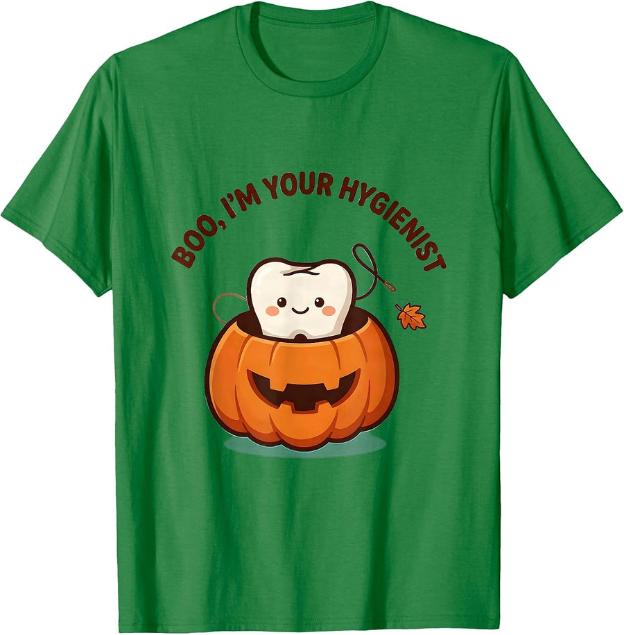 Men's Boo I'm Your Hygienist Cute Kawaii Dental Hygienist T-Shirt - Kelly Green