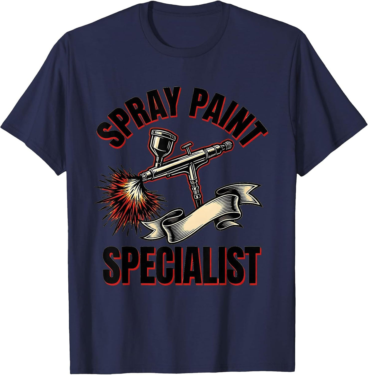 Spray Paint Specialist Airbrush Artist Design T-Shirt - Navy Blue