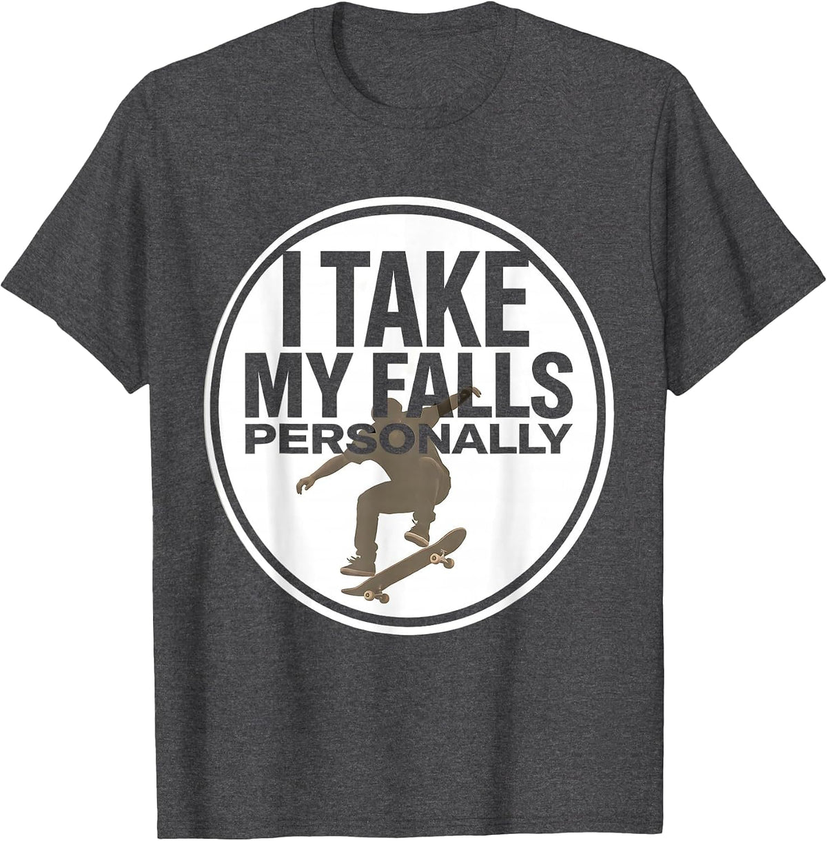 I Take My Falls Personally Funny Mountain Bike Biker Gift T-Shirt - Dark Heather Grey