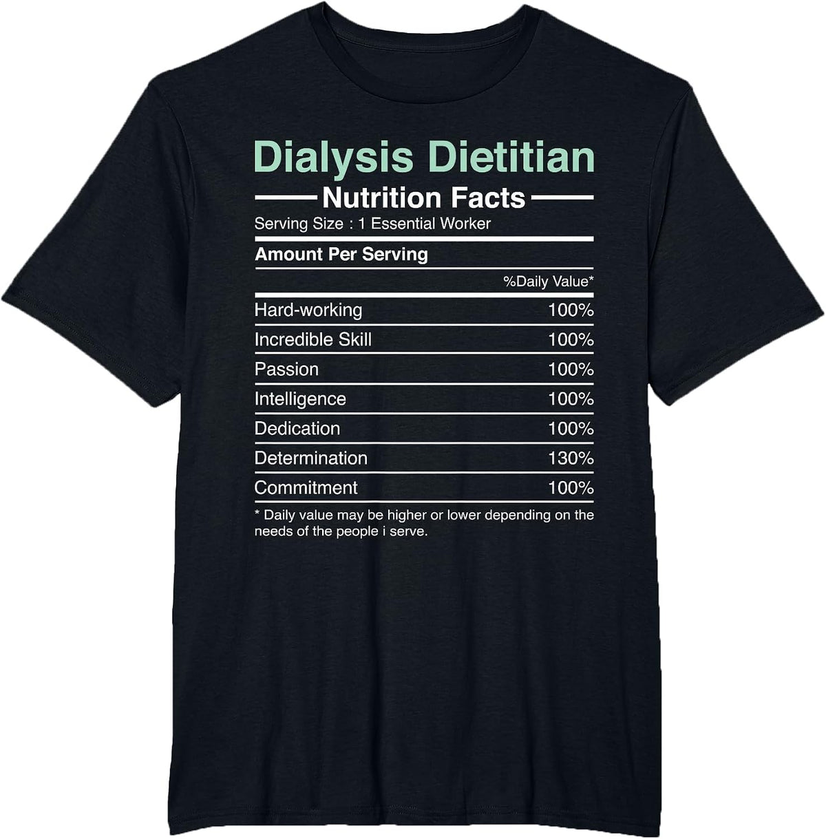 Dialysis Dietitian Nutrition Facts - Nephrology Dietitian T-Shirt - Black