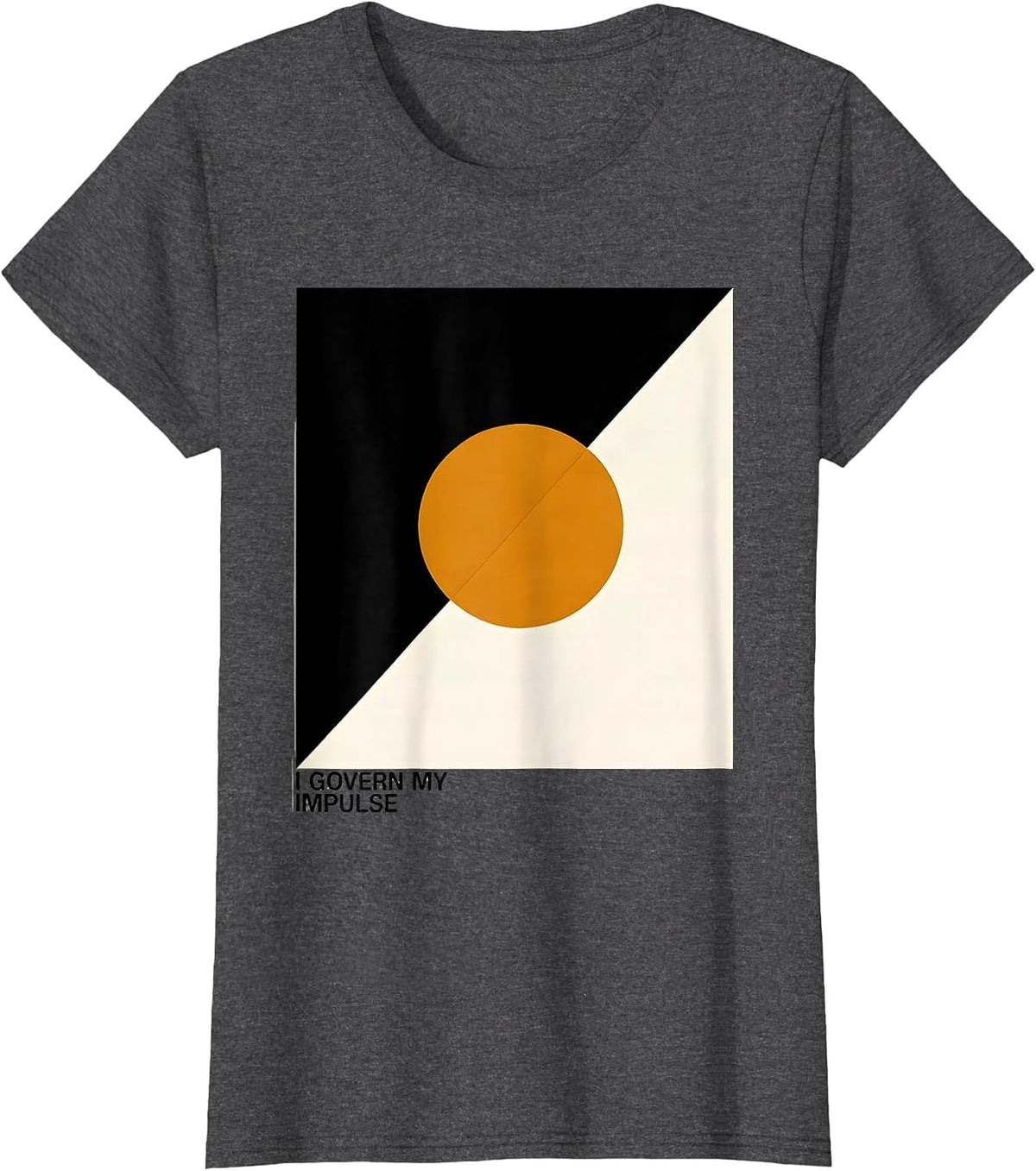 Women's I Govern My Impulse Stoic Philosophy Marcus Aurelius Quote T-Shirt - Dark Heather Grey