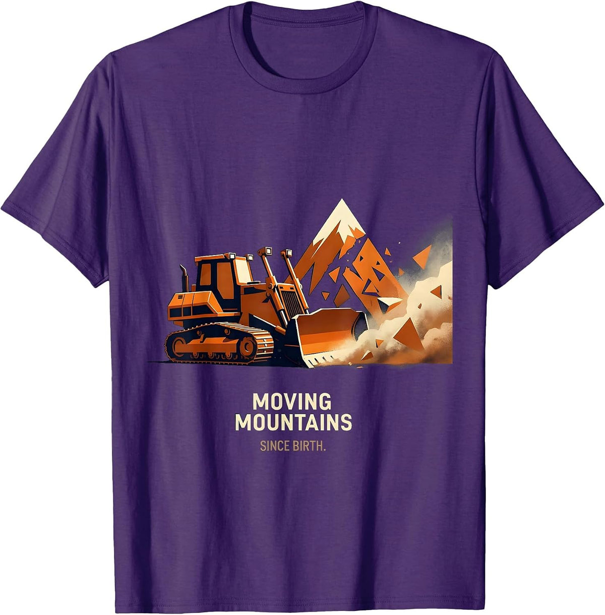 Men's Moving Mountains Since Birth Labor Day Bulldozer T-Shirt - Purple