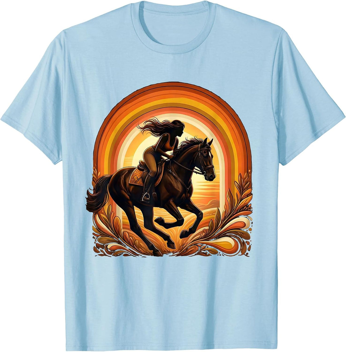 Men's Barrel Racer Tight Turn Rodeo Graphic T-Shirt - Baby Blue