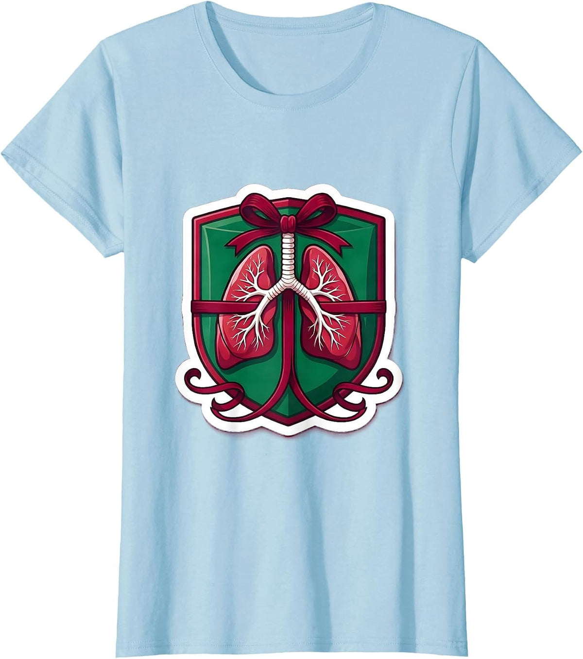 Christmas Lung Gift Respiratory Therapist Holiday Humor T-Shirt - Baby Blue