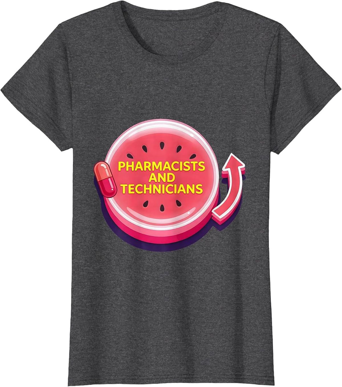 Women's Pharmacists And Technicians Funny Pharmacy Squad Workplace T-Shirt - Dark Heather Grey