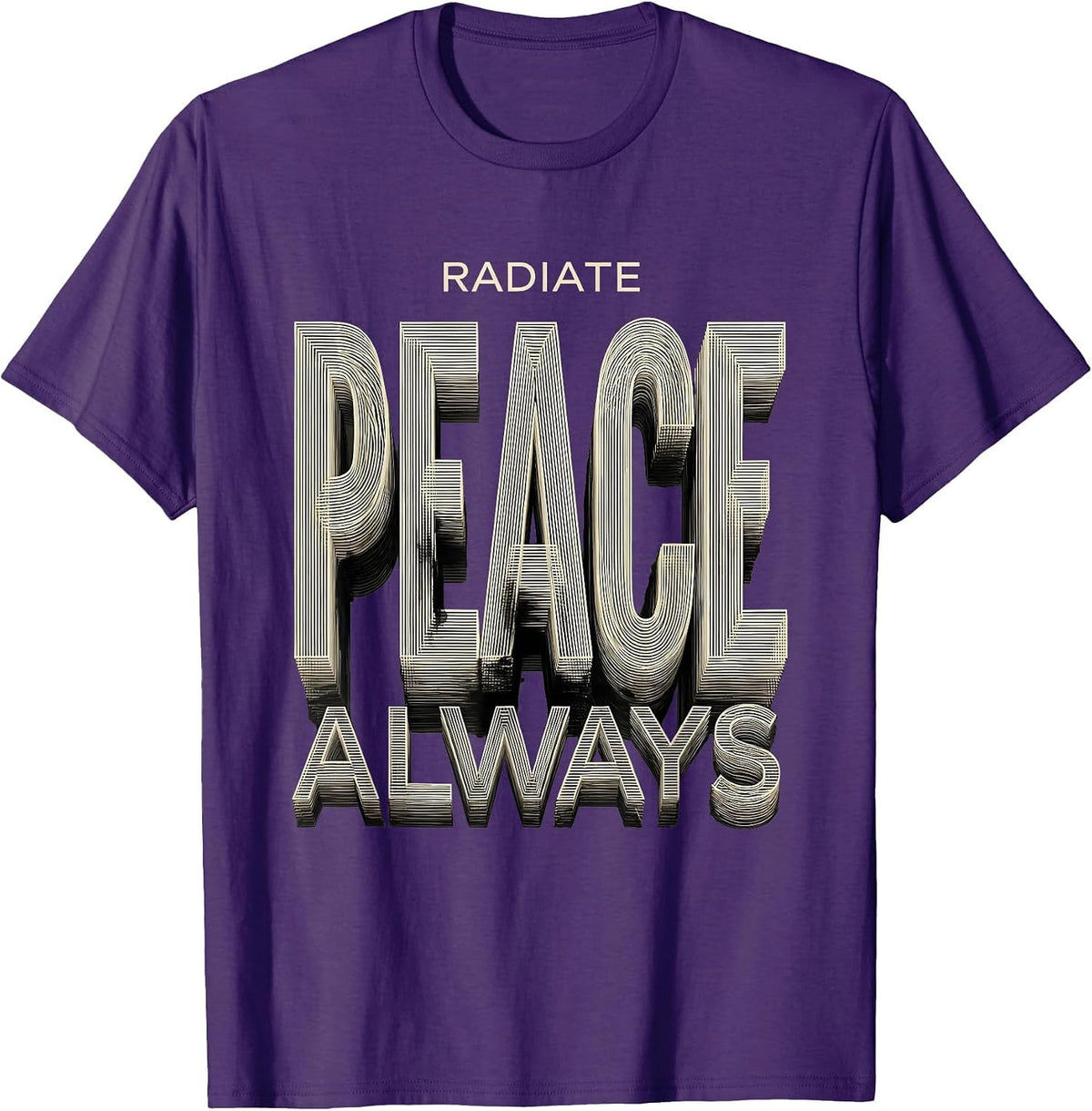 Radiate Peace Always Positive Vibes Design T-Shirt - Purple
