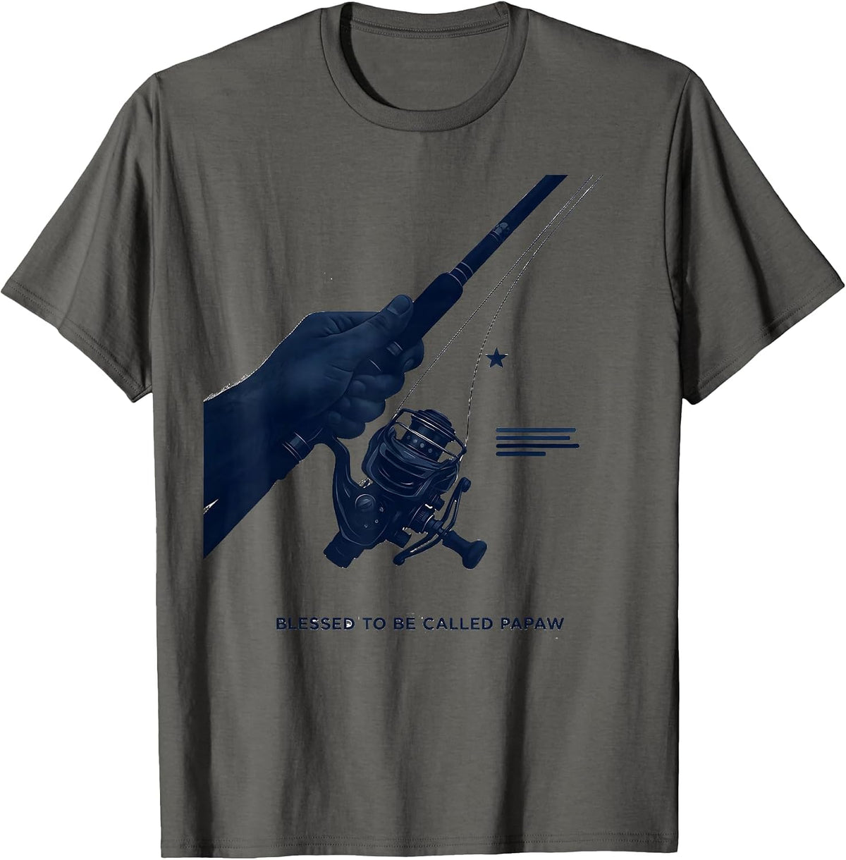 Blessed To Be Called Papaw Patriotic Family Father’s Day T-Shirt - Asphalt Grey