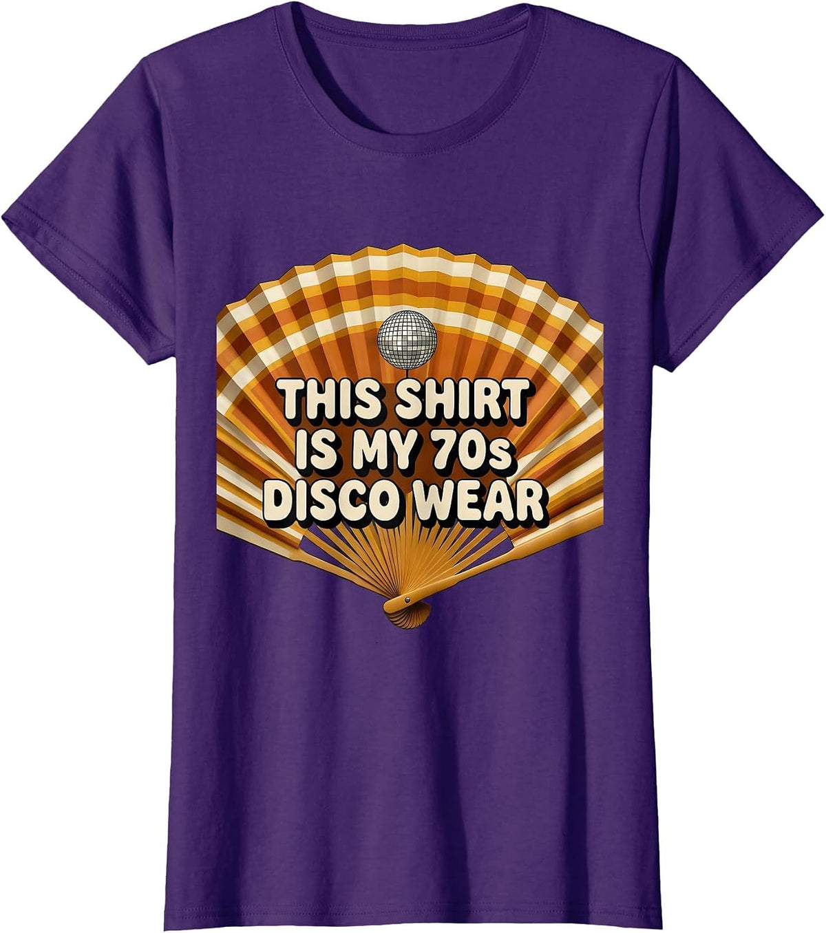 Women's This Shirt Is My 70s Disco Wear Retro Funny Party Costume T-Shirt - Purple