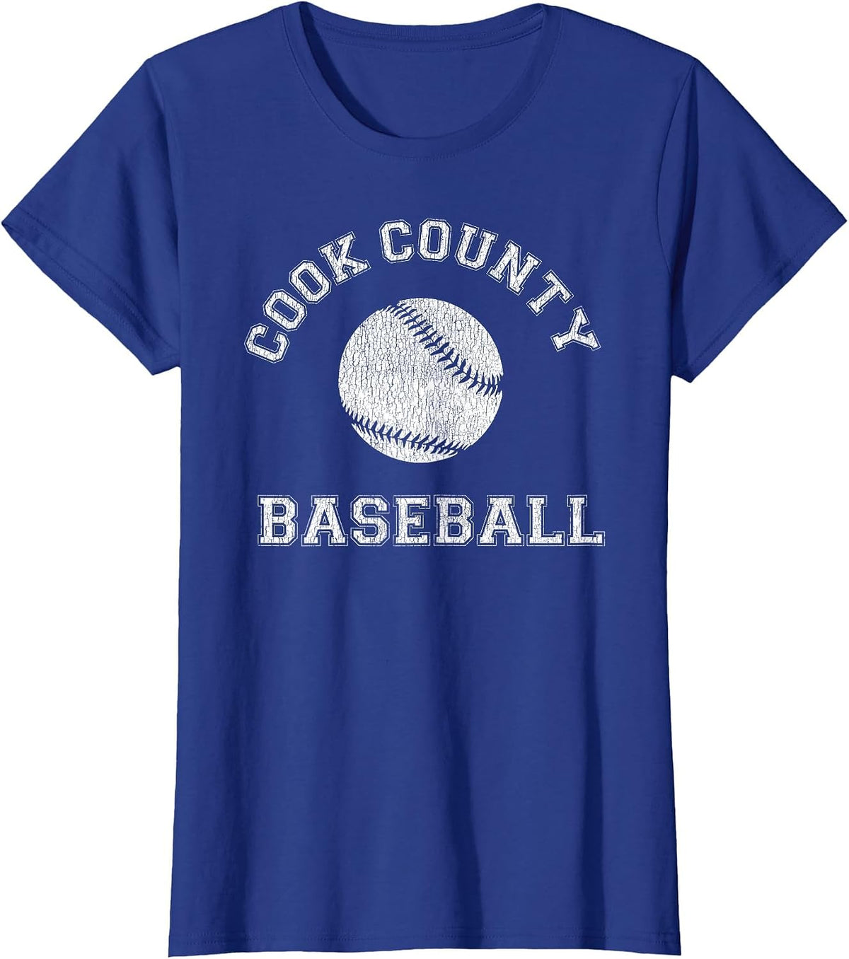 Cook County Baseball Distressed Retro Classic T-Shirt - Royal Blue