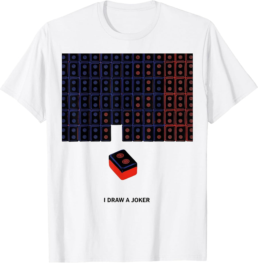 Men's I Draw A Joker Geometric Mahjong Player Humor Gift T-Shirt - White