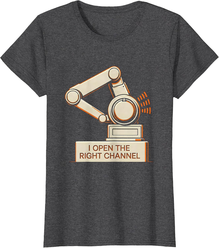 Women's I Open The Right Channel Funny Special Education Teacher T-Shirt - Dark Heather Grey
