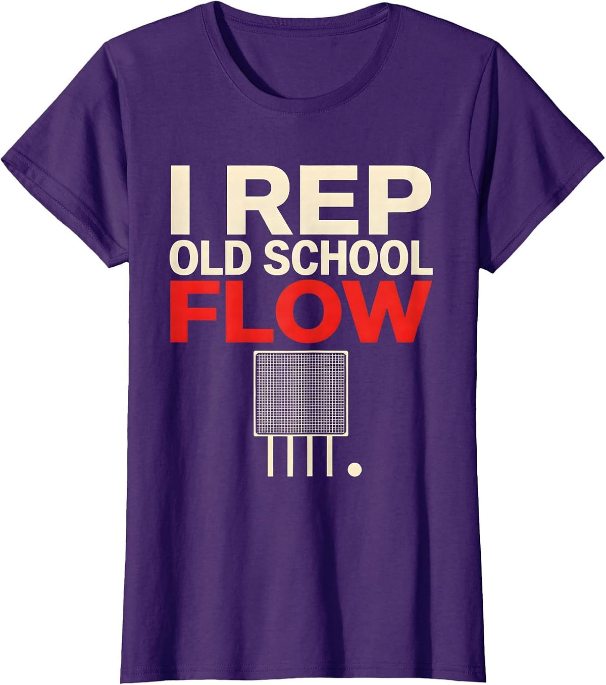 Women's I Rep Old School Flow Geometric Hip Hop Rap Nostalgia T-Shirt - Purple
