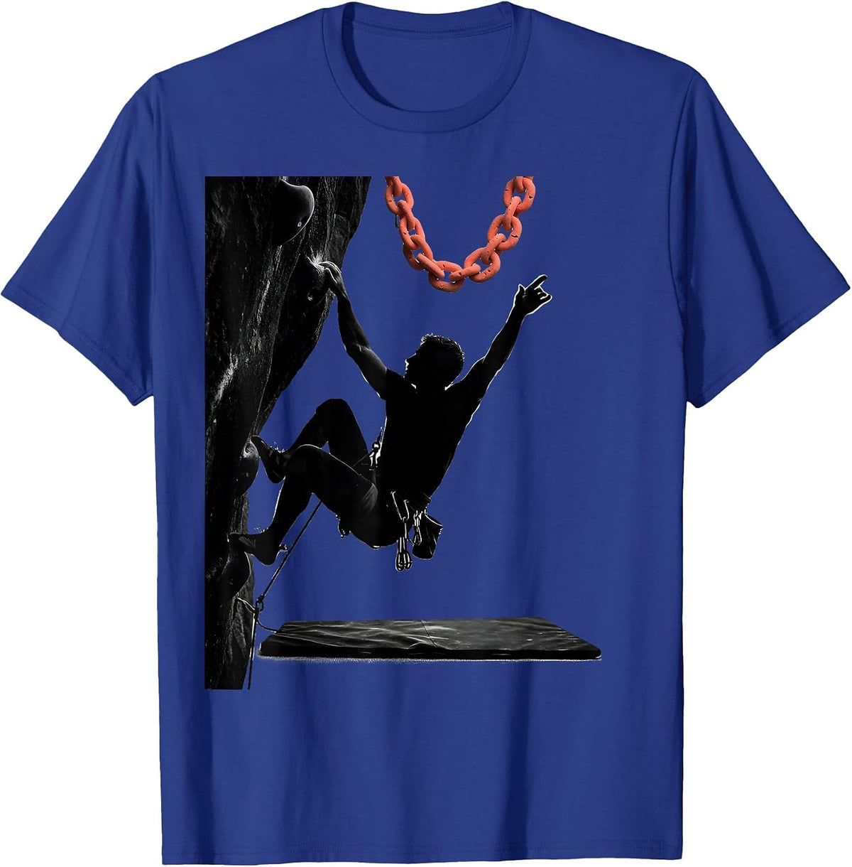 Men's Climber Silhouette Bouldering Humor Rock Climbing Gift T-Shirt - Royal Blue