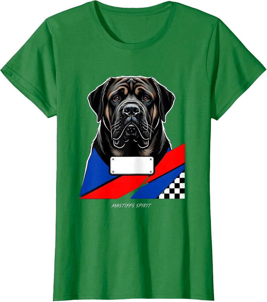 Women's Mastiffs Spirit Racing Livery School Mascot Team Spirit Fan T-Shirt - Kelly Green