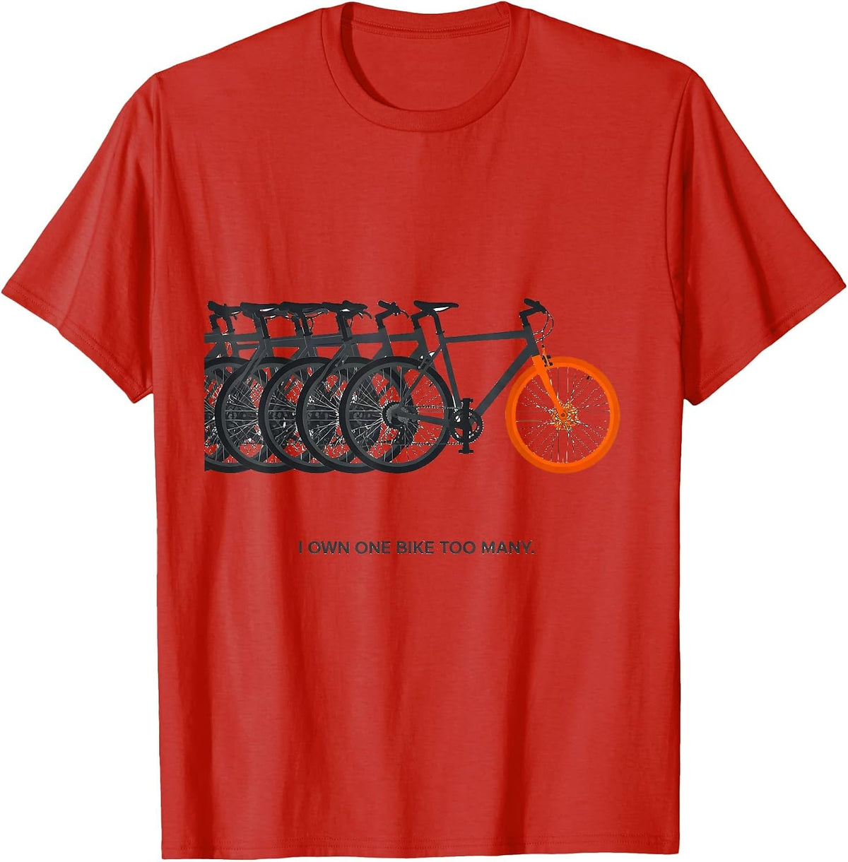 Men's I Own One Bike Too Many Funny Cycling Humor Mountain Bike T-Shirt - Red