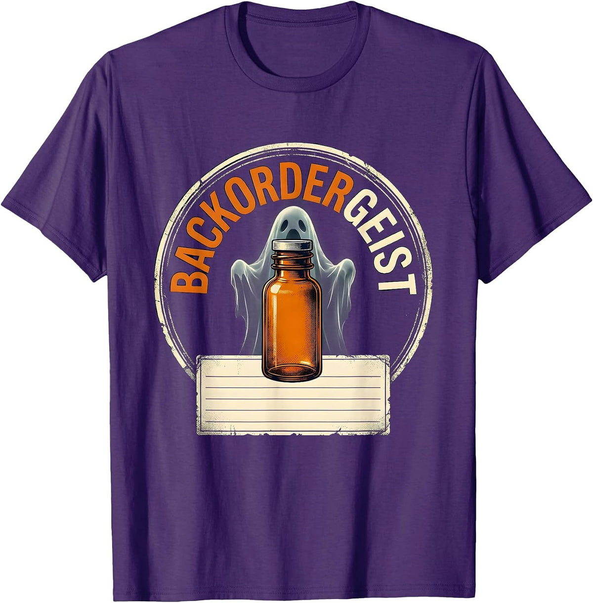 Backordergeist Vintage Halloween Pharmacy Staff Pharmacist T-Shirt - Purple