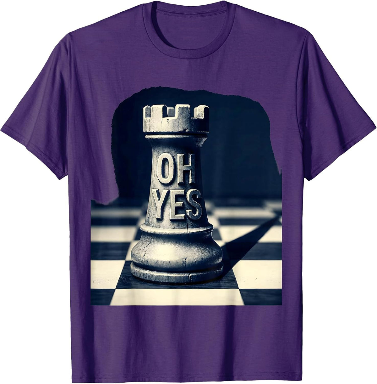 Men's Oh Yes Funny Chess Player Lover Gift Chess Humor T-Shirt - Purple