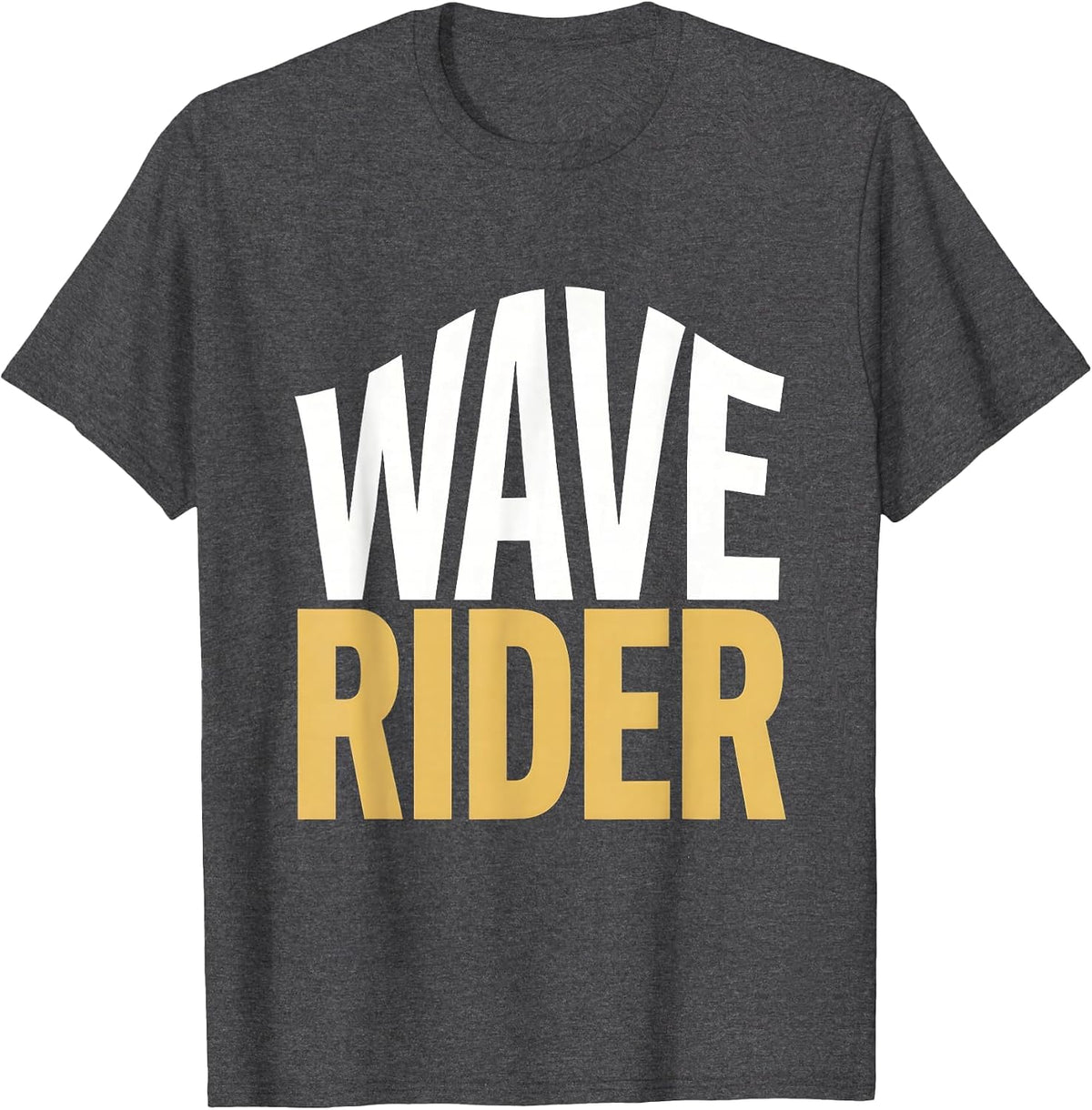 Wave Rider Seaside Surf Graphic Design T-Shirt - Dark Heather Grey