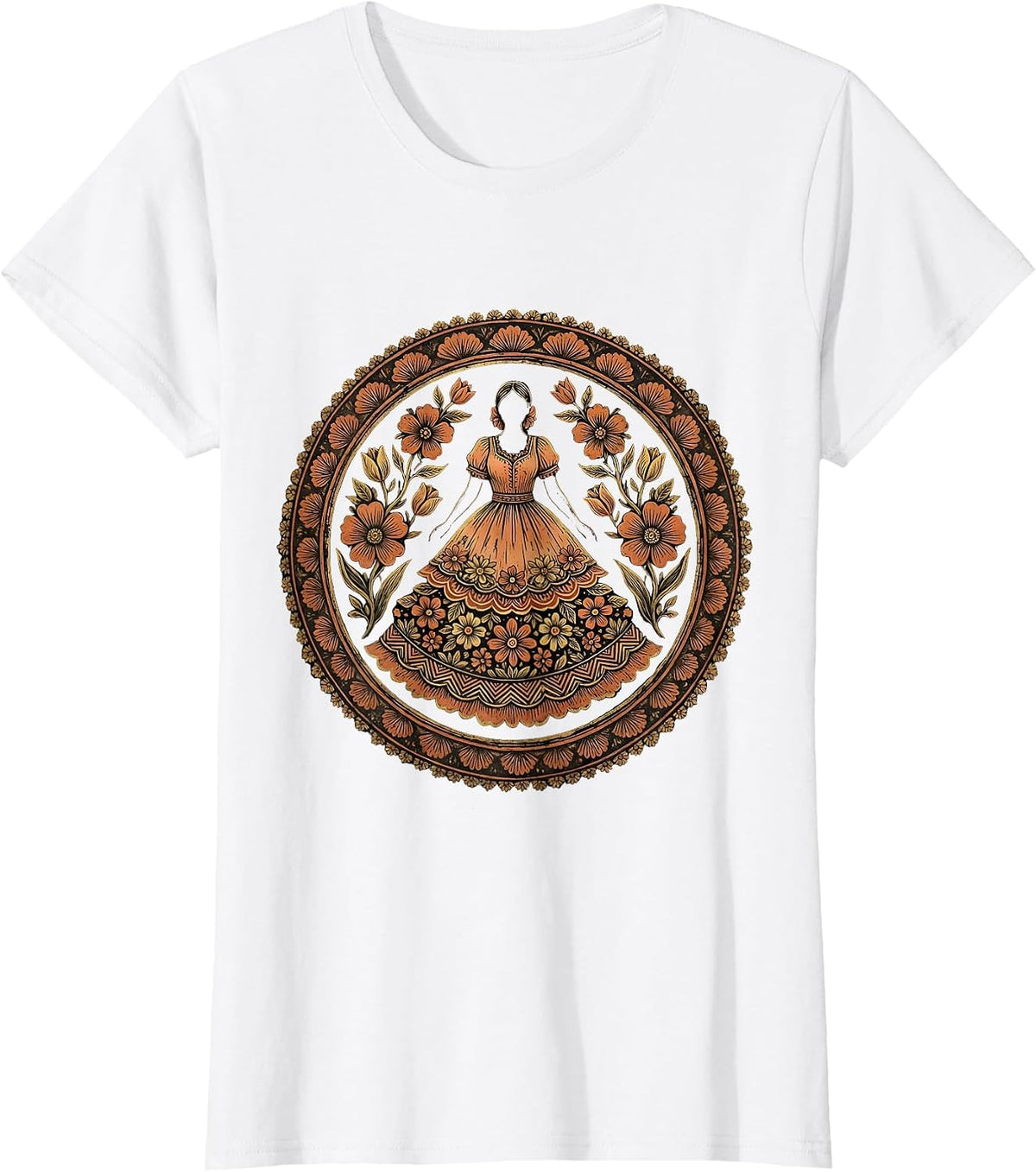 Glamorous Gigi Grand Staircase Descent Design T-Shirt - White