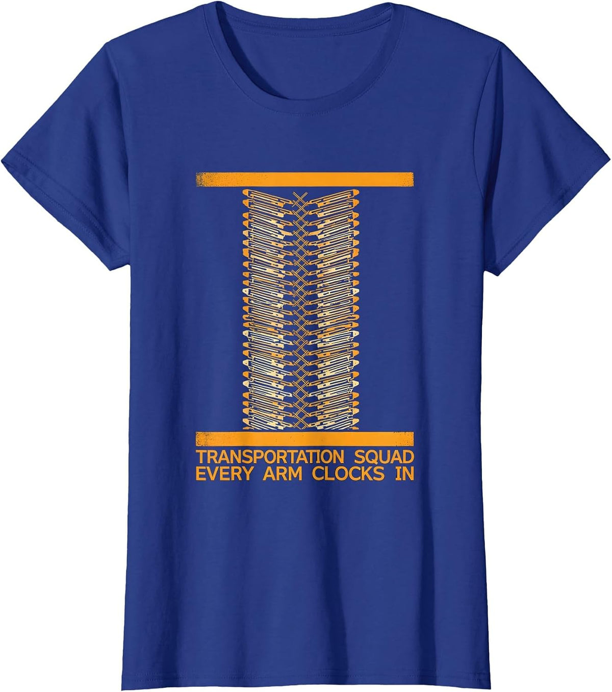 Women's Transportation Squad Every Arm Clocks In School Bus Driver T-Shirt - Royal Blue
