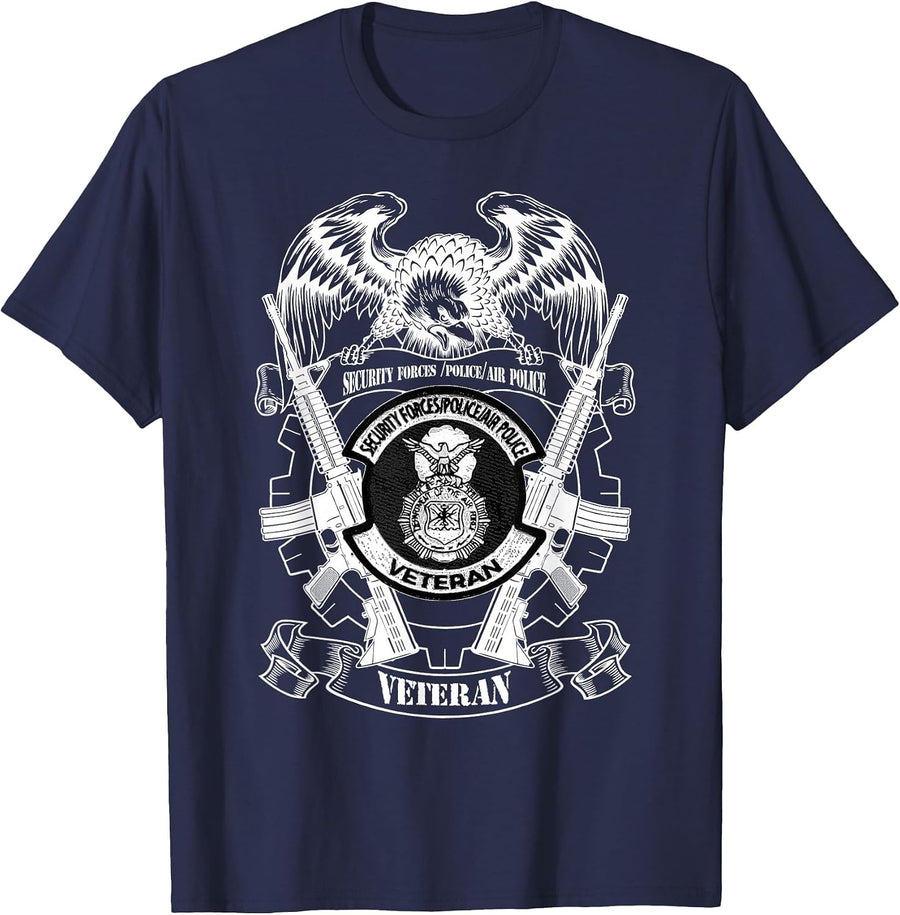 Security Forces Police Air Police Veteran T Shirt T-Shirt - Navy Blue