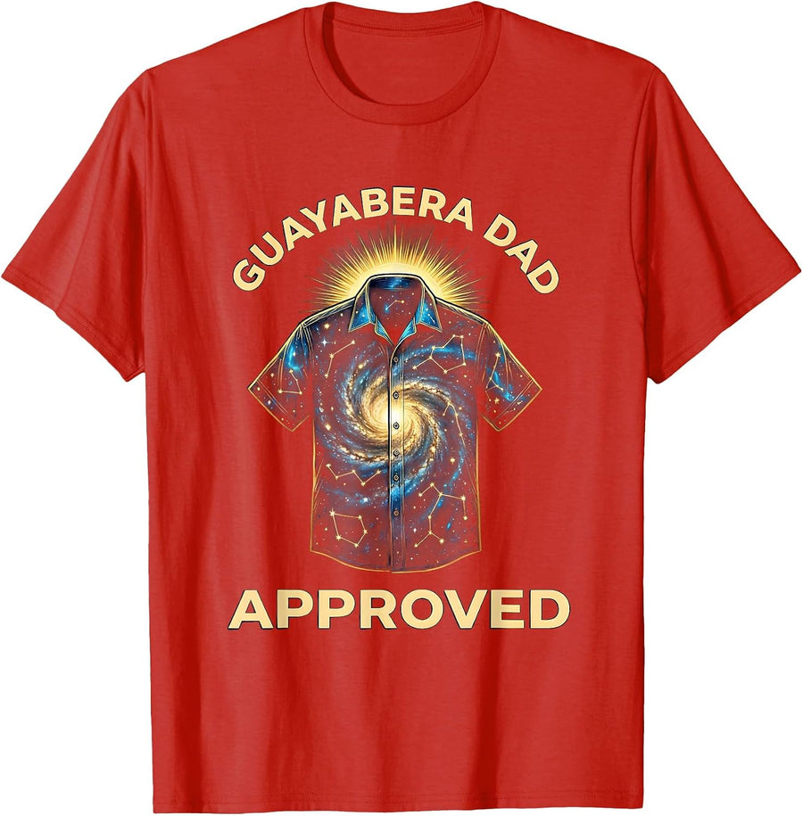 Men's Guayabera Dad Approved Classic Design T-Shirt - Red