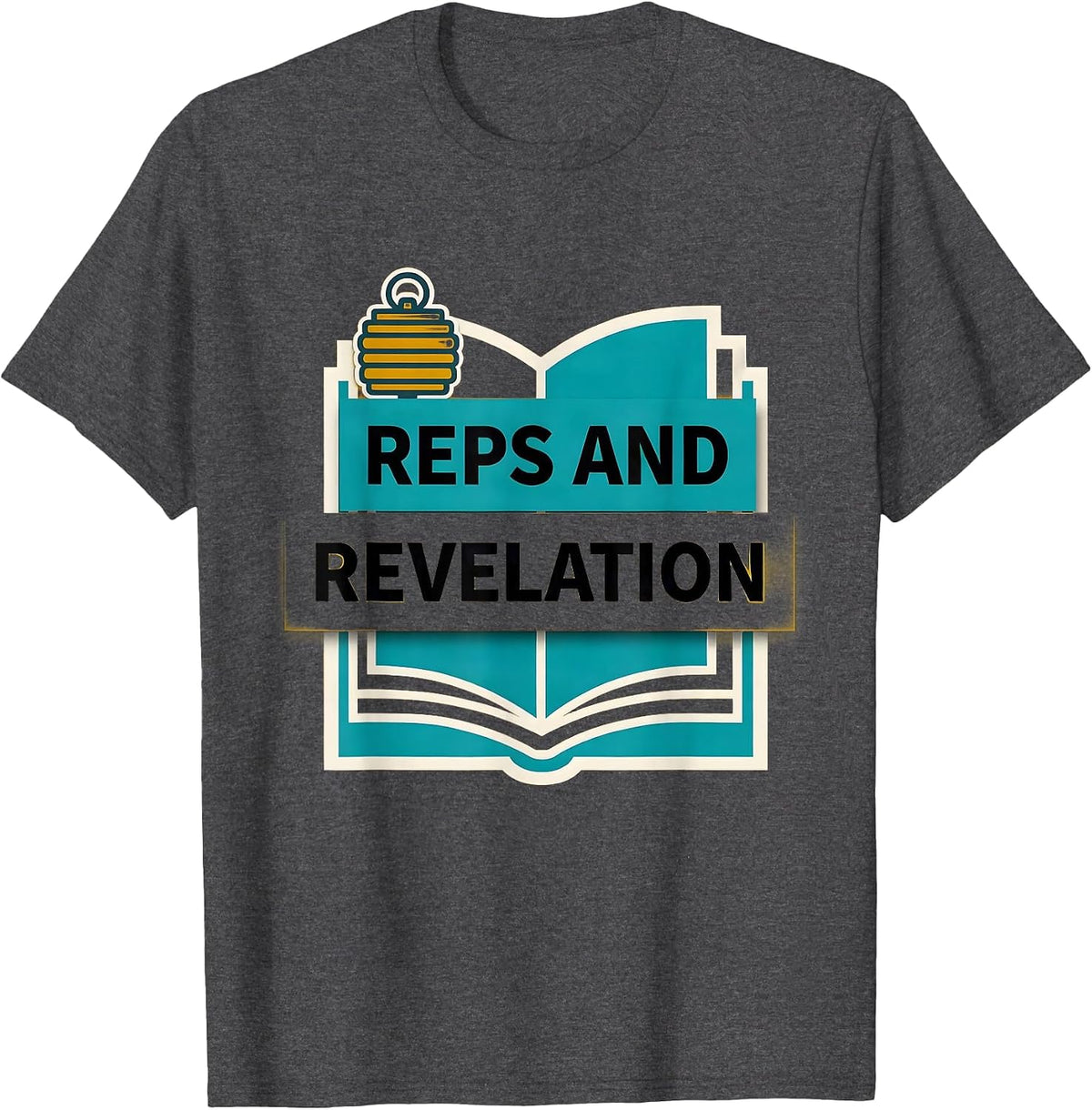 Reps And Revelation Midcentury Modern Christian Gym Faith T-Shirt - Dark Heather Grey