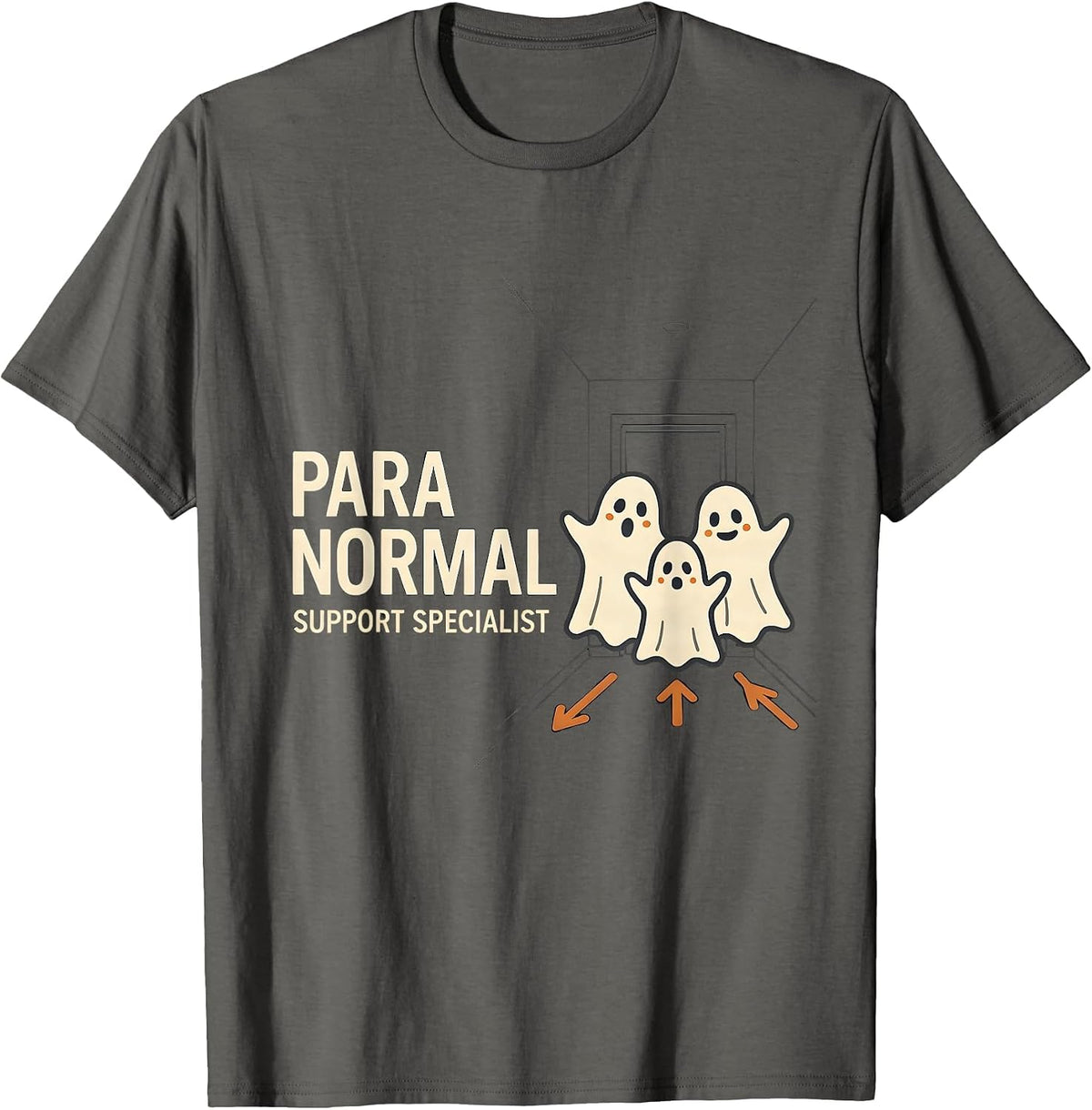 Para Normal Support Specialist Funny Ghost Paraprofessional T-Shirt - Asphalt Grey