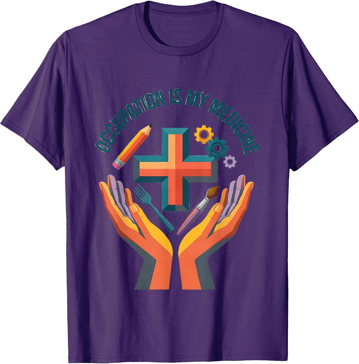 Occupation Is My Medicine OT Therapist Design T-Shirt - Purple