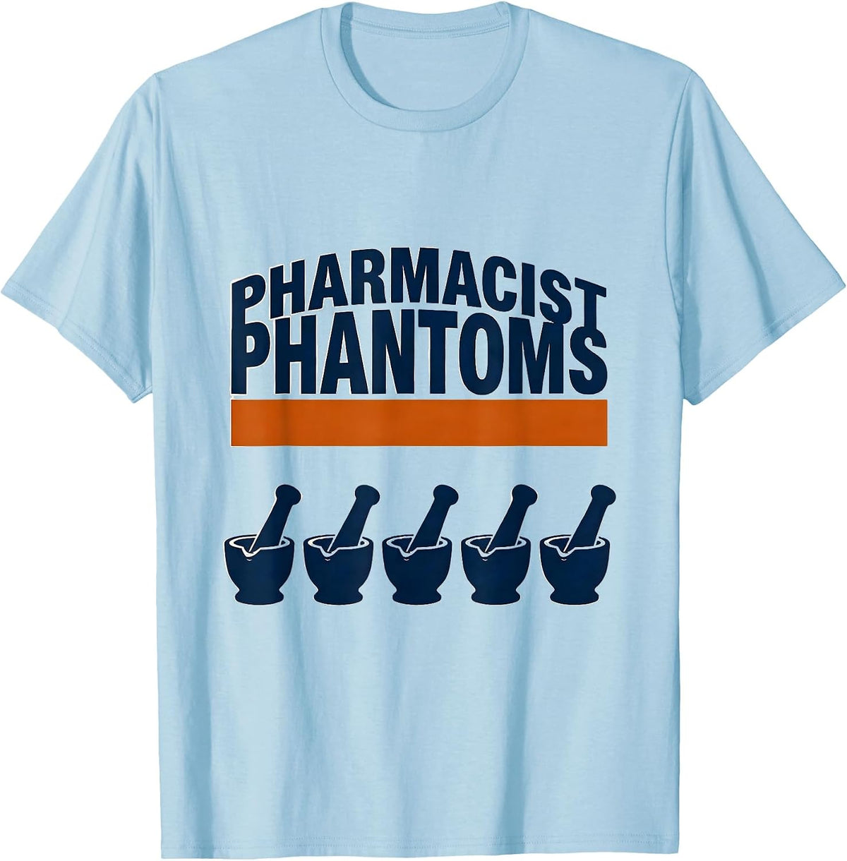 Men's Pharmacist Phantoms Sports Halloween Pharmacy Crew Halloween T-Shirt - Baby Blue