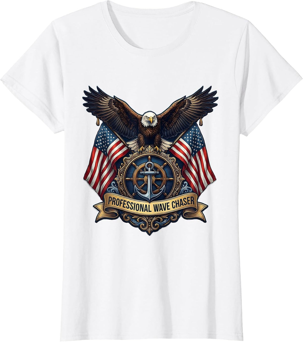 Professional Wave Chaser Sailor Design T-Shirt - White