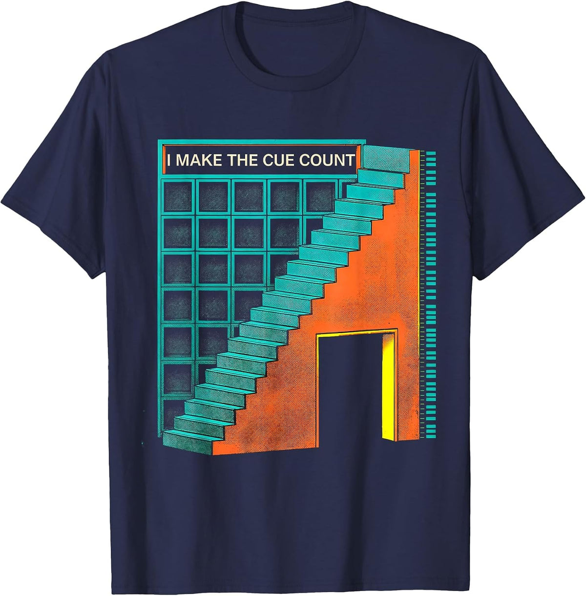 Men's I Make The Cue Count Risograph SPED Teacher Special T-Shirt - Navy Blue