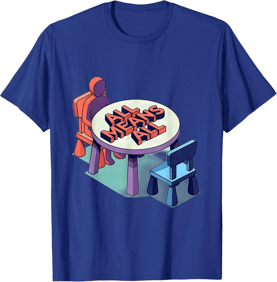 All Means All Special Education Teacher Autism Awareness T-Shirt - Royal Blue