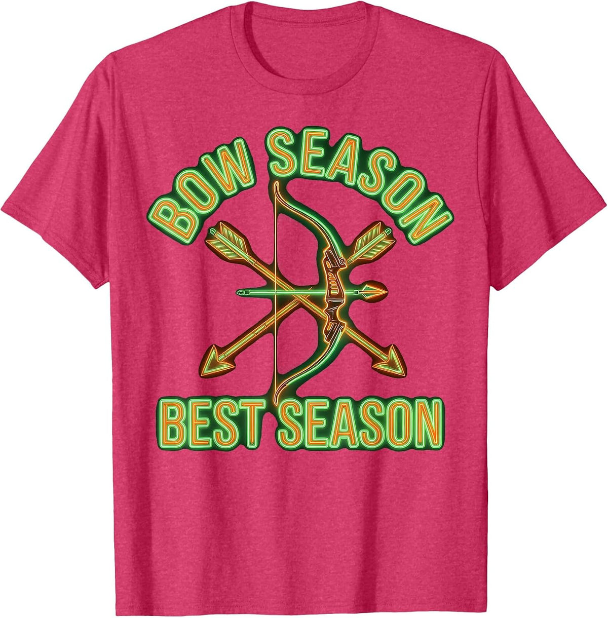 Bow Season Best Season Archery Hunting Design T-Shirt - Red Heather
