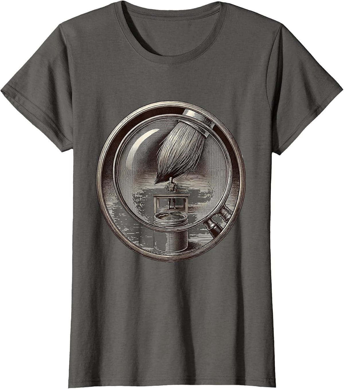 Women's Artistic Miniature Painter Hobbyist Gift Humor T-Shirt - Asphalt Grey