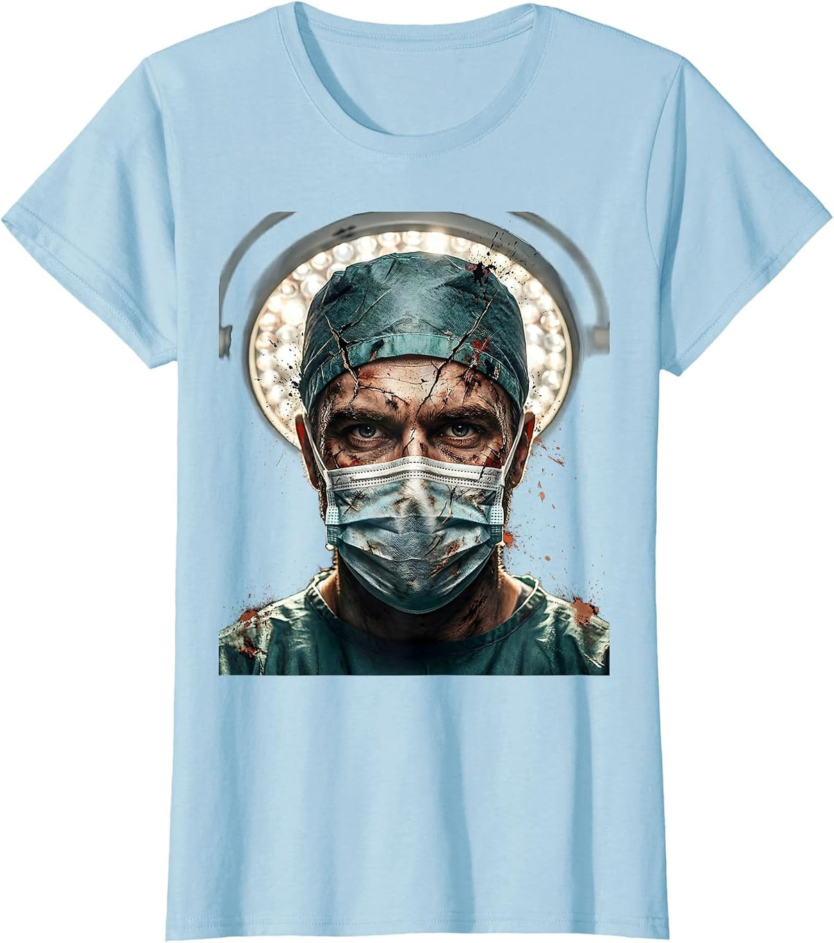 Women's Surgeon Under Operating Light Emergency Graphic T-Shirt - Baby Blue