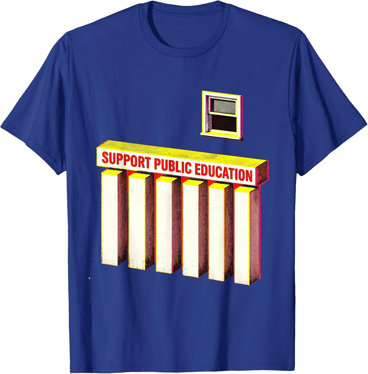 Support Public Education Risograph Teacher Red For Ed T-Shirt - Royal Blue