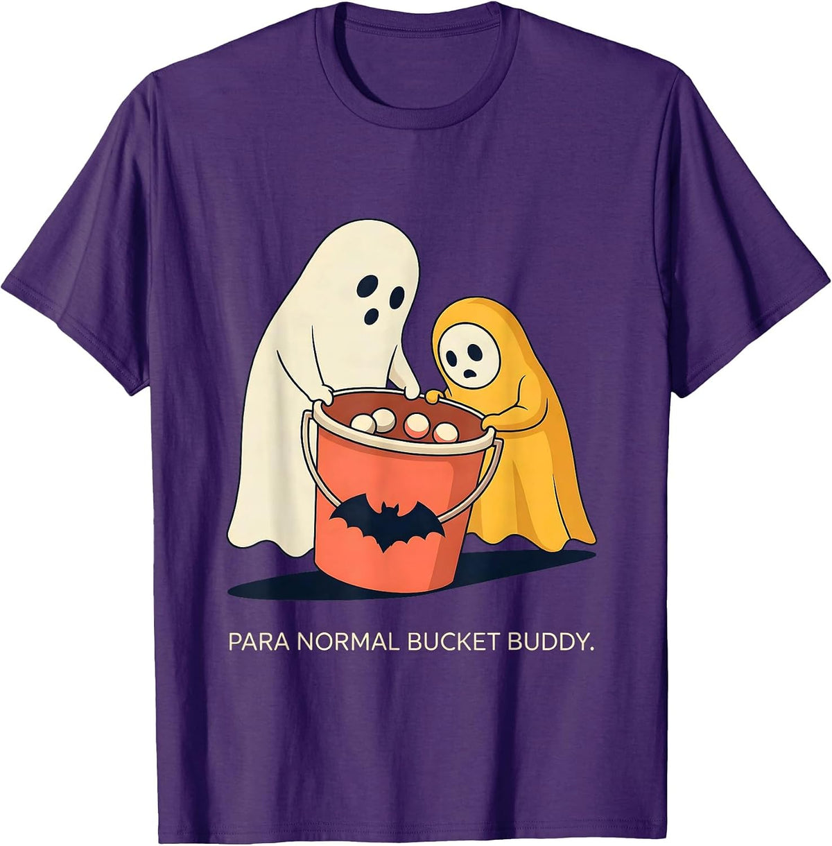 Men's Para Normal Bucket Buddy Funny Para Teacher Ghost Halloween T-Shirt - Purple