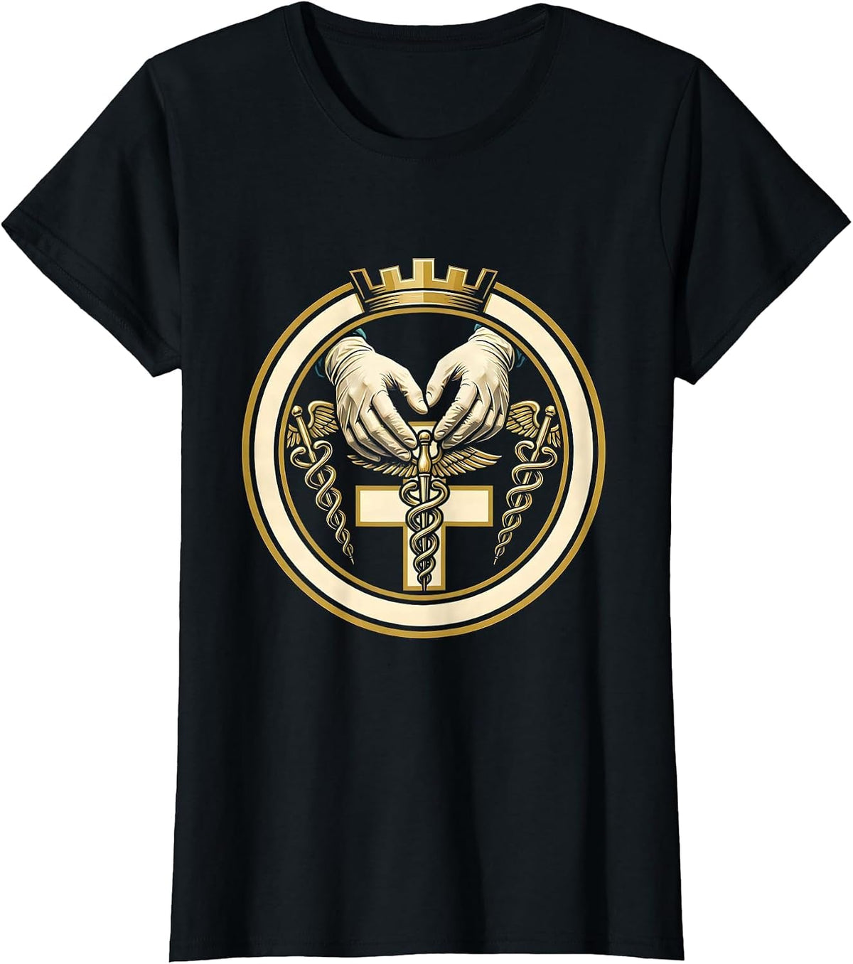 Surgeon Hands Operation Spotlight Emergency Design T-Shirt - Black