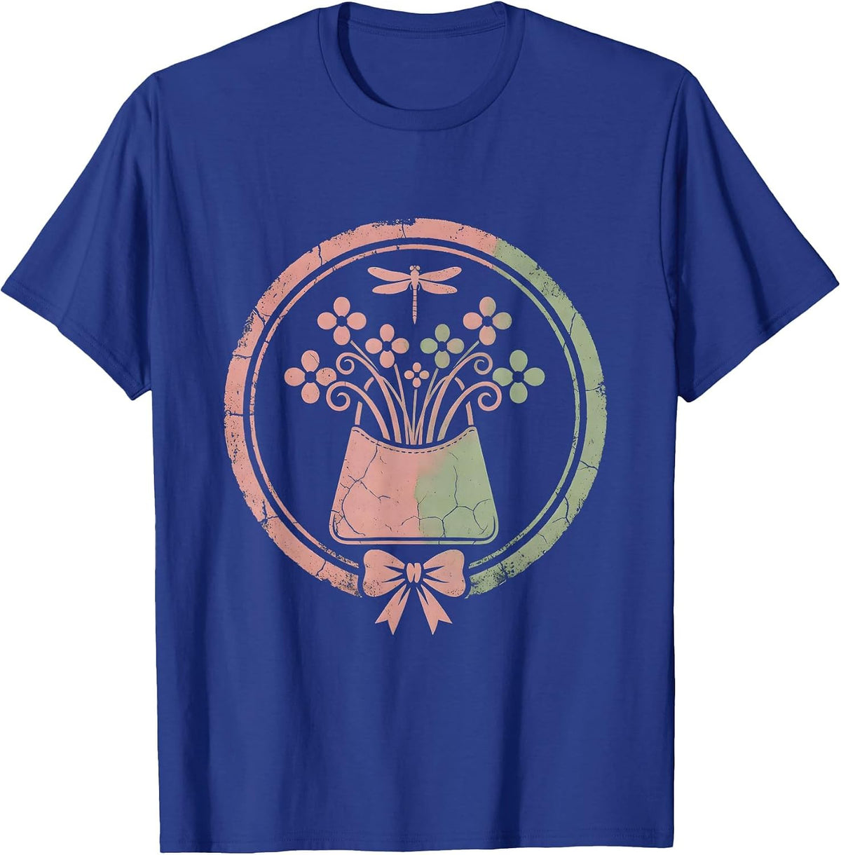 Chic Floral Handbag Graphic Tee - Gigi Design T-Shirt - Royal Blue